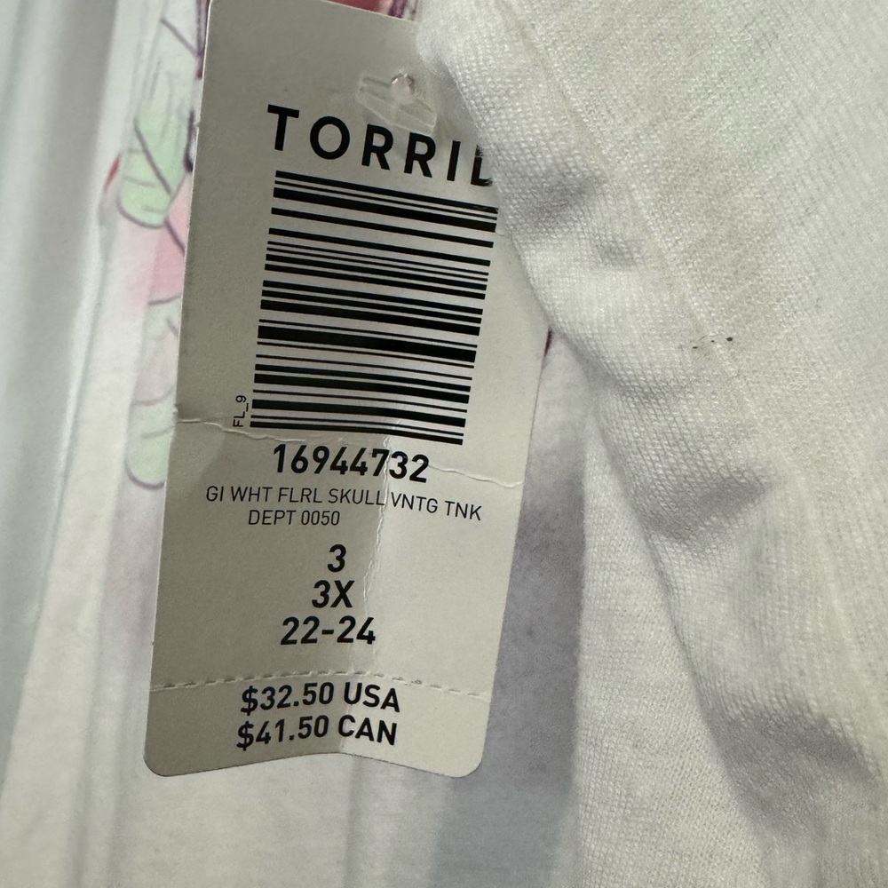 Torrid White Floral Skull Vintage Tank - Picture 3 of 4